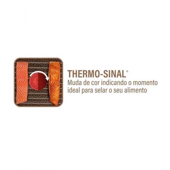 Frigideira Grill 30cm Rochedo Expert Chocolate